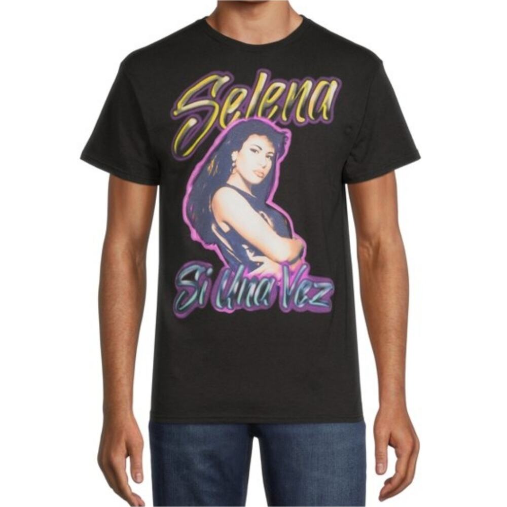 NEW Selena Official Merchandise Si Una Vez Graphic Logo Short Sleeve T-Shirt Top